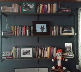 industrial style hanging bookshelves