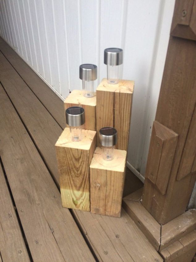 scrap 4x4 porch deck solar lamp