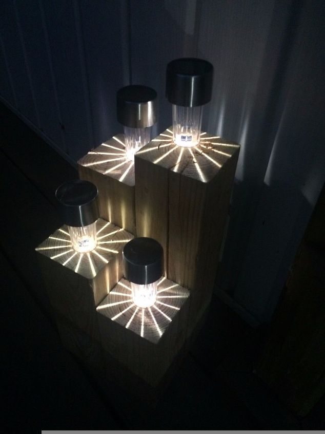 scrap 4x4 porch deck solar lamp