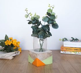 diy upcycled cement vase using a plastic bottle