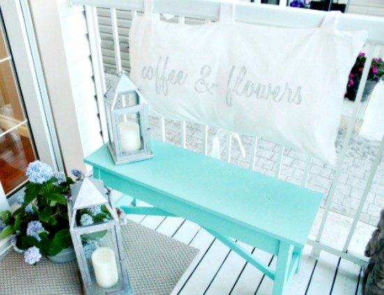 diy outdoor bench with pretty soft cushion back