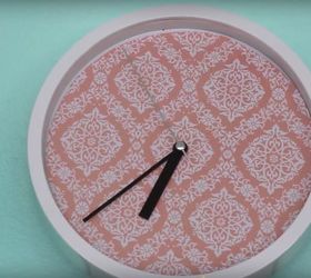 s 26 wonderful ways you can use scrapbooking paper, Revamp A Boring Clock With A Chic Background
