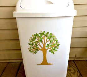 s 26 wonderful ways you can use scrapbooking paper, Turn A Trash Can To A Charming Recycle Bin