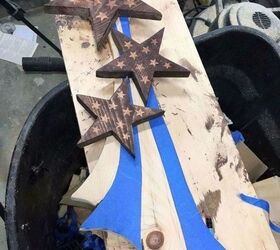 diy stars and stripes wood stained patriotic wall or