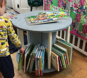 Diy Electrical Spool Turned Bookshelf Hometalk