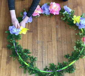 11 hula hoop decor ideas we never would ve thought of, Hula Hoop Spring Wreath