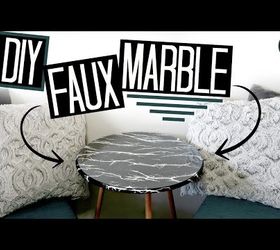 DIY Faux Marble Table Top (Mesa de mármol de imitación)