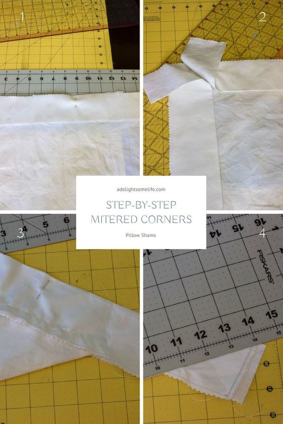 how to easily make pretty mitered corner pillow shams