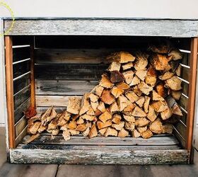 rustic firewood storage shed