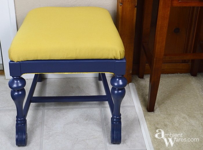 nautical color chair makeover with added storage