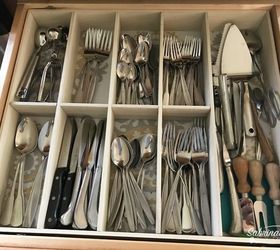 how i made a custom kitchen silverware drawer organizer