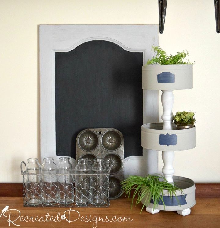 turn some old cookie tins into a beautiful tiered stand