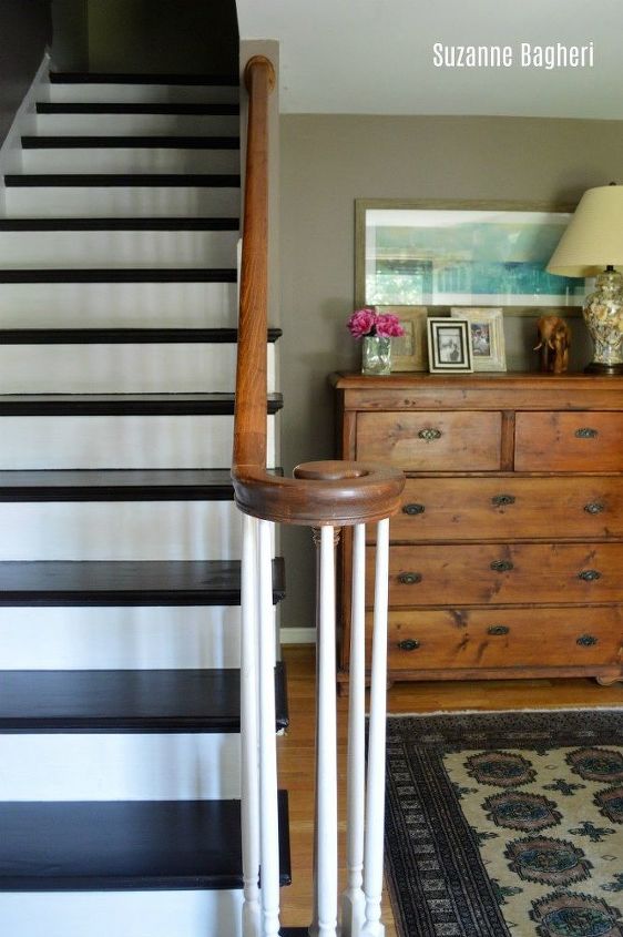 dark chocolate painted staircase makeover