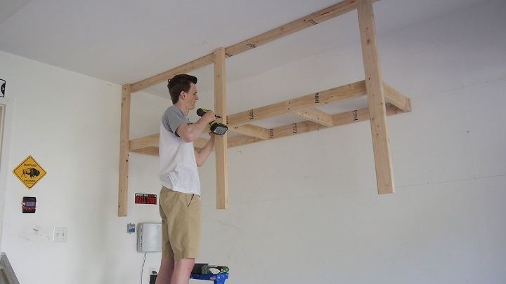 How To Build Garage Shelves The Best, How To Build A Suspended Shelf In Garage