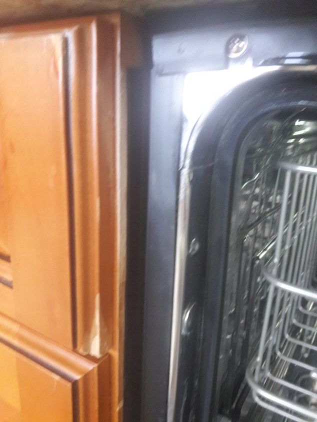 q condensation on top of ge dishwasher causing cabinet damage