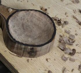 hand carve a walnut coffee scoop