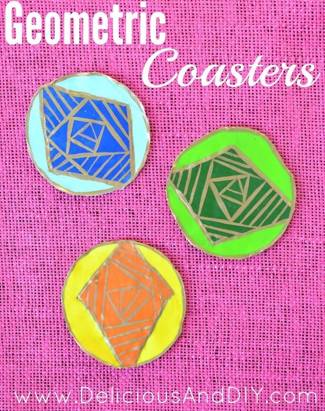 geometric clay coasters