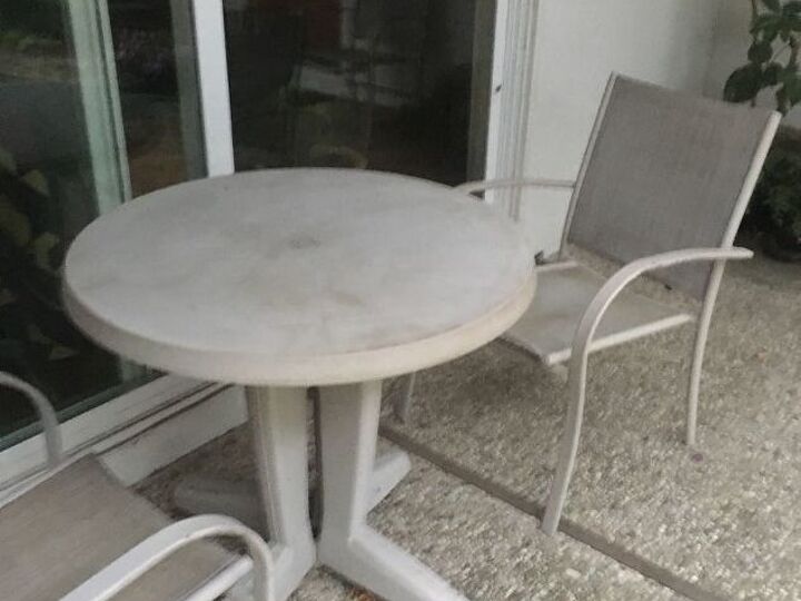 q how to do a makeover for our small round plastic patio table