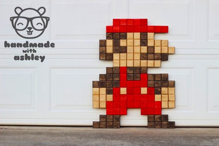 como fazer um grande pixel mario, Pixel gigante DIY Mario