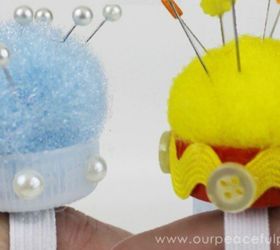 s save your bottle caps for these x crazy cool ideas, A Useful Cute Finger Pin Cushion