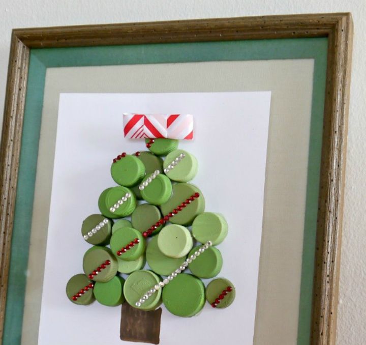 s save your bottle caps for these x crazy cool ideas, An Adorable Cap Christmas Tree