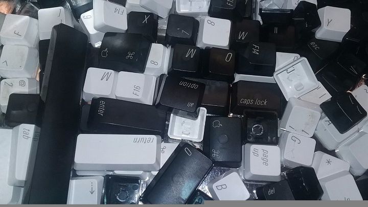 jarrn con teclado, Teclas de ordenador en blanco y negro