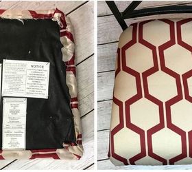 repurposed curtains into chair cushions