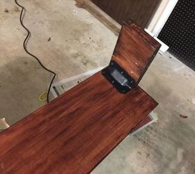 sofa baseboard hides ugly cords mechanics, Block attached to stained board