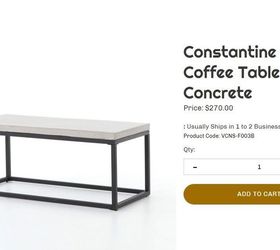 faux concrete countertop coffee and end table