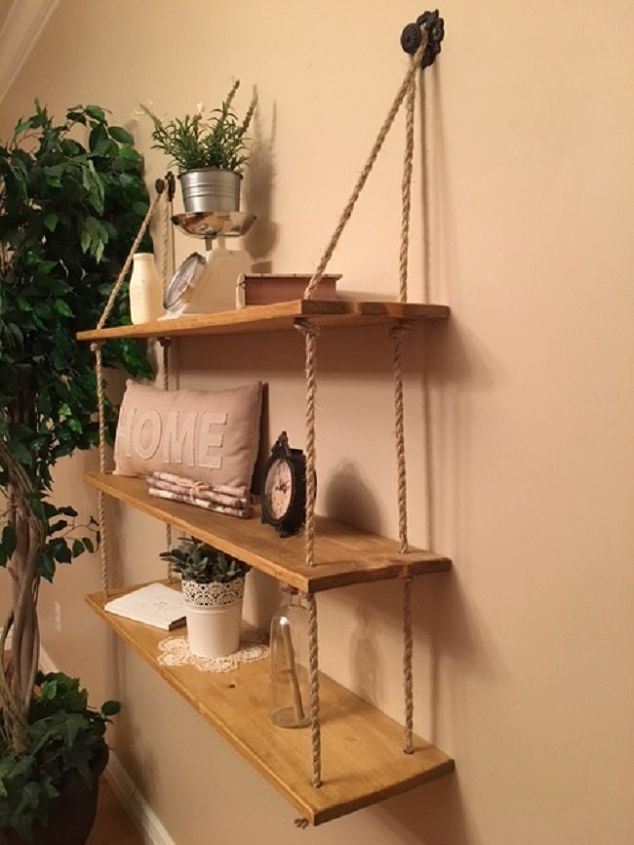 How to Build Simple DIY Rope Hanging Shelves | Hometalk