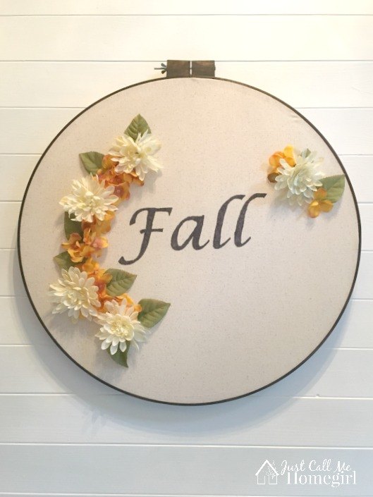 embroidery hoop wreath for fall