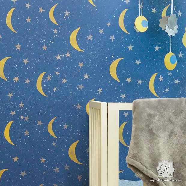 how to paint the night sky with wall stencils