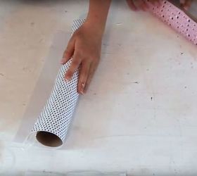 make a diy hair accessory holder from paper rolls