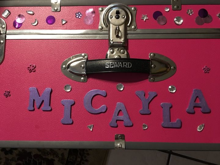 metal trunk removing glued on wood letters