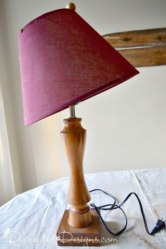 how to update an old lamp with a little glue and fabric