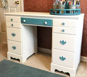 desk makeover with chalk paint