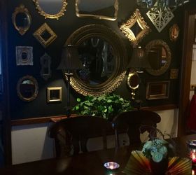 black mirrored dining room