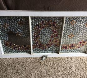 dollar store beads gems and old antique window 2