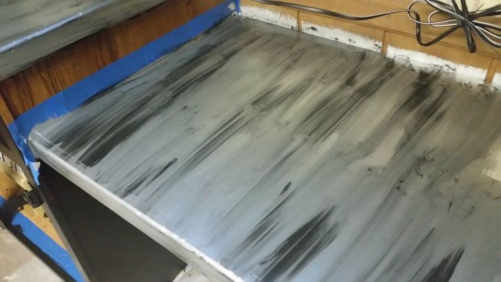 Goodbye Ugly 80 S Oak Cabinets Hello Modern Industrial Hometalk