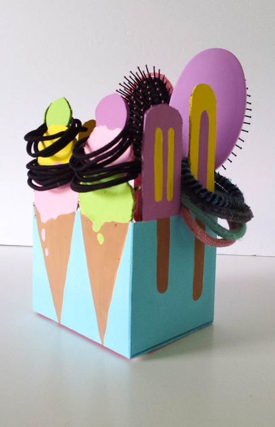 repurposed box turn a used box into a hair tie organizer