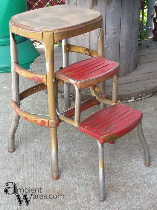 vintage cosco step stool gets a modern farmhouse styled makeover