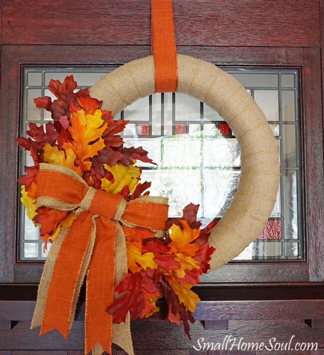 unbelievably easy fall burlap wreath