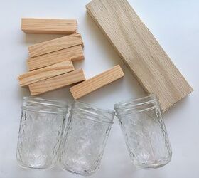 easy organizer with mason jars and scrap wood