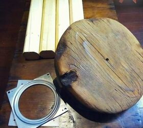making a swivel stool out of an antique japanese wooden pot lid