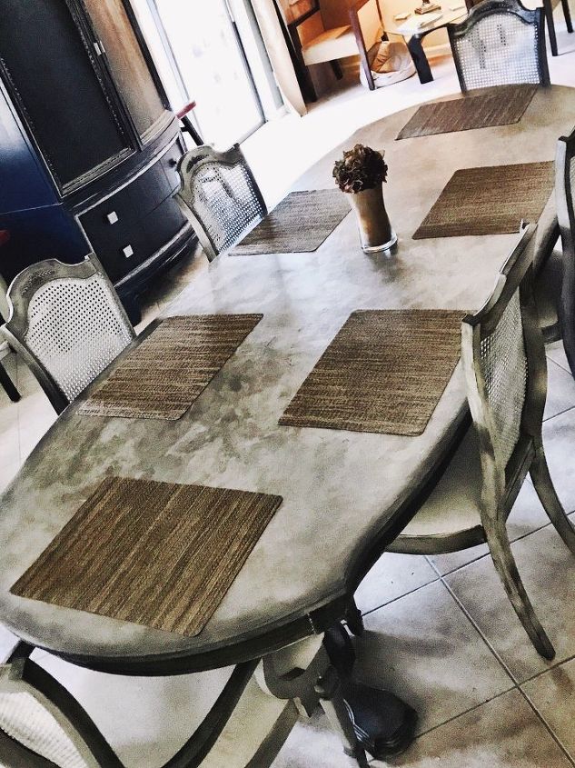 feather finish dining table update