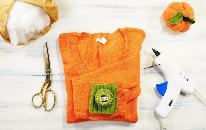 turn an old sweater into a pumpkin