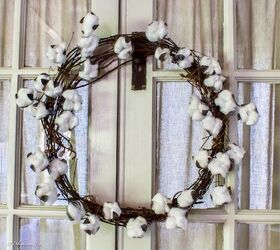 diy rustic cotton boll wreath
