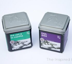 turn old tea tins into planters