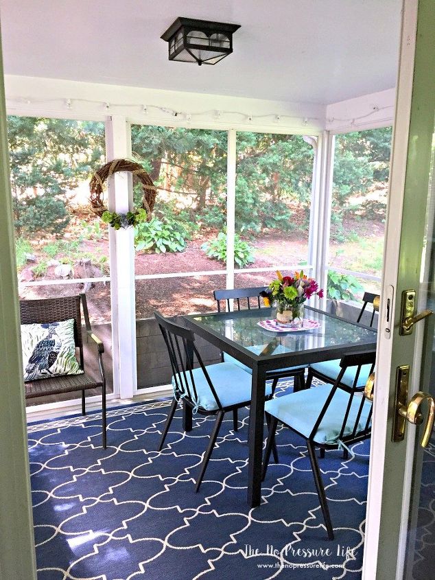 small screened in porch makeover from drab to fab in a day