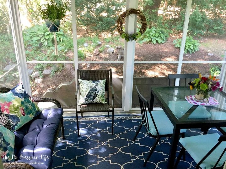 small screened in porch makeover from drab to fab in a day
